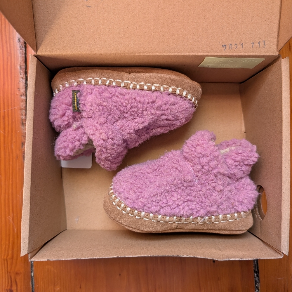 LL Bean Cozy Slipper Pink Toddler 3- - Picture 3 of 4